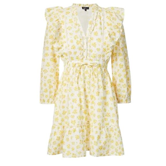 NWOT NOBODY'S CHILD Danielle Floral Cotton-Poplin Mini Cottagecore Dress 6US - Picture 1 of 14